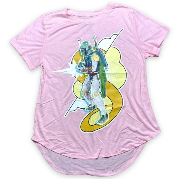 STAR WARS BOBA FETT T Shirt Short Sleeve Juniors Teen Girls Size XL - Picture 1 of 5